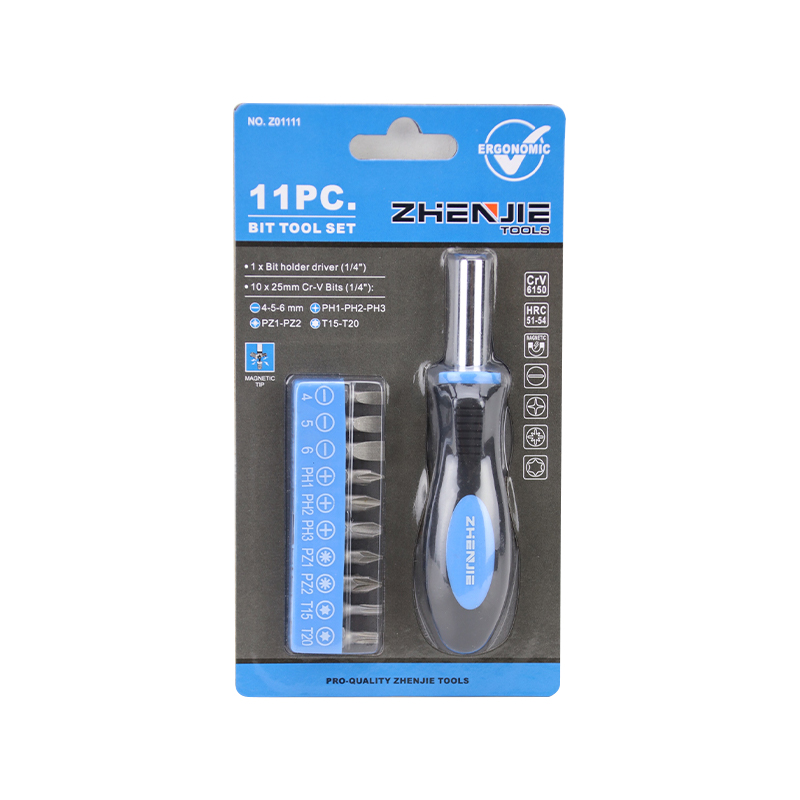 11 stk. Phillips Pozidriv Torx Ratchet Bit Sæt