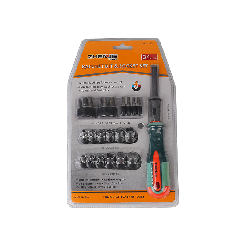 34 stk. Phillips Torx Hex Firkantet Skralde Bit Sæt