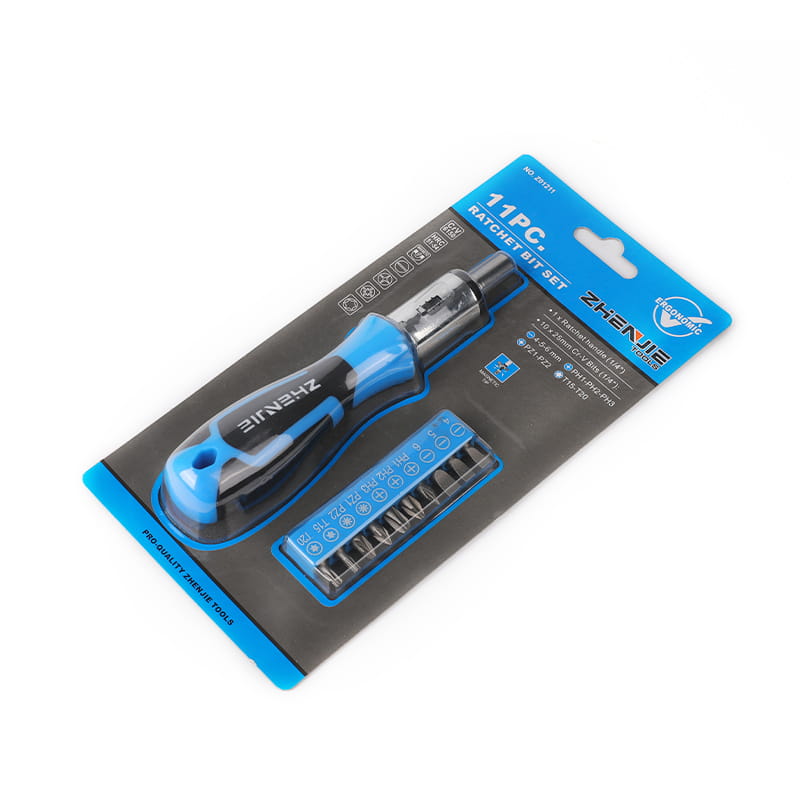 11 stk Bit Holder Driver & Slotted Phillips Pozidriv Torx Bit Sæt
