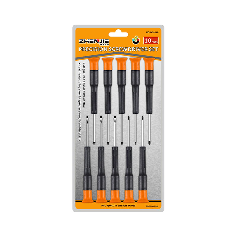 10 stk håndtag ergonomisk designet med riller Phillips Torx CRV præcisionsskruetrækkersæt